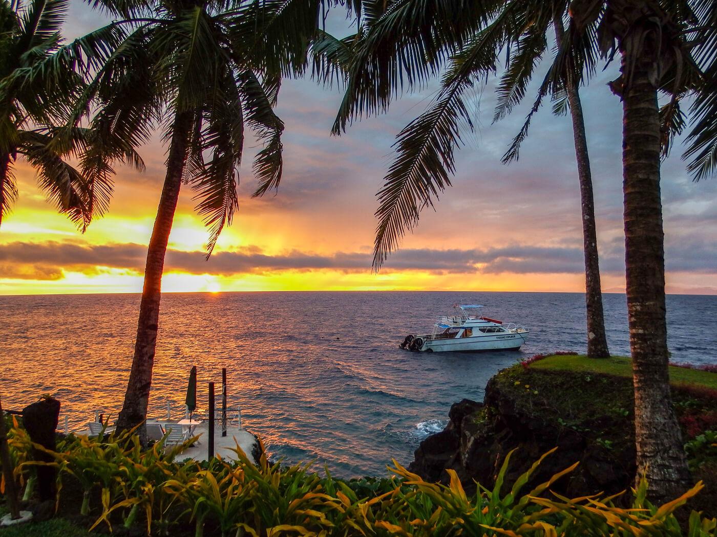 Sunset from Paradise Resort, Taveuni. © Roger Harris