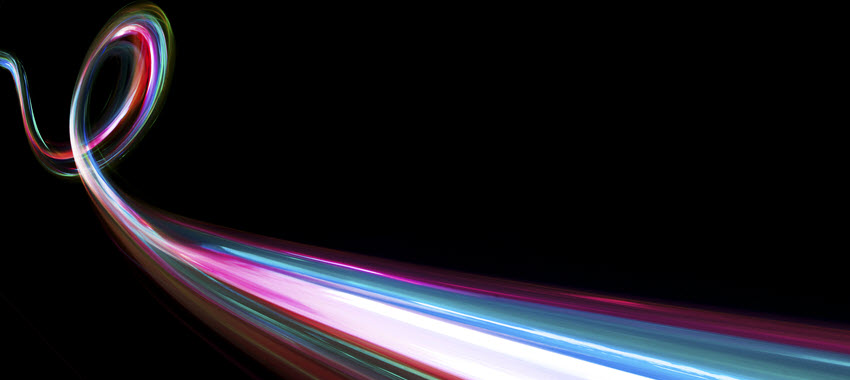 Streaks of light on black background