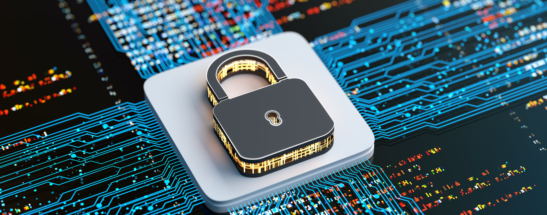 Digital background depicting innovative technologies in data protection.