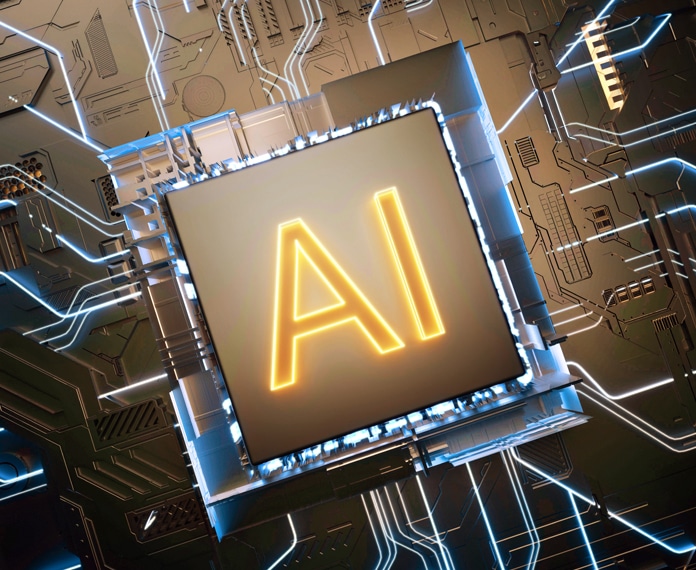 ai in the center of a data chip